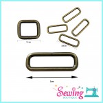 RING - SQUARE SHAPE-METAL-1.3CM/38MM/30MM(BRONZE) (1PC)